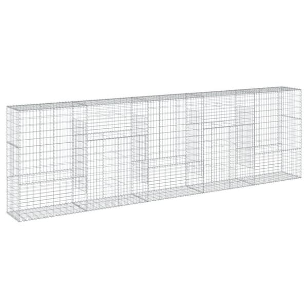 vidaXL gabionkurv med cover 500x50x150 cm galvaniseret jern