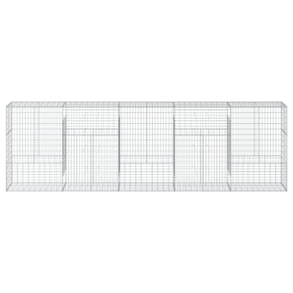vidaXL gabionkurv med cover 500x50x150 cm galvaniseret jern
