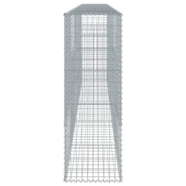 vidaXL gabionkurv med cover 500x50x150 cm galvaniseret jern