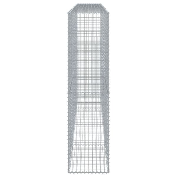 vidaXL gabionkurv med cover 400x50x200 cm galvaniseret jern