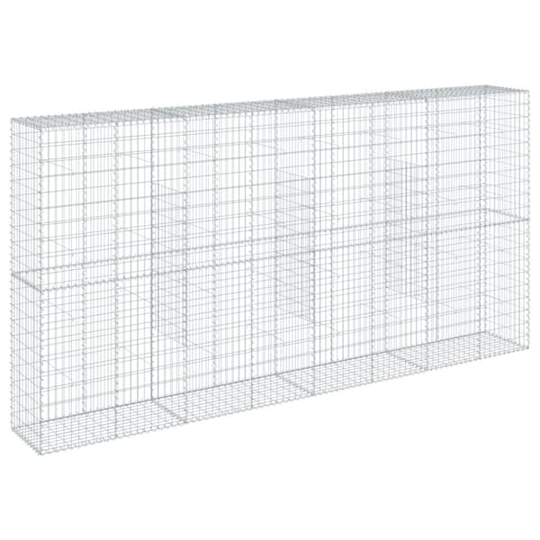 vidaXL gabionkurv med cover 400x50x200 cm galvaniseret jern