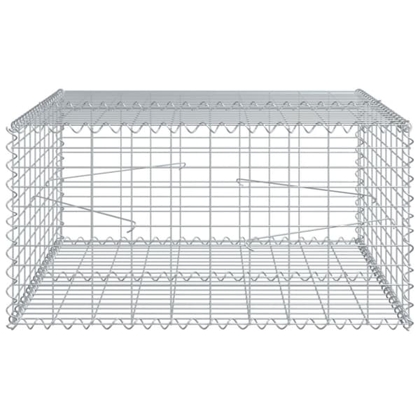 vidaXL gabionkurv med cover 100x100x50 cm galvaniseret jern