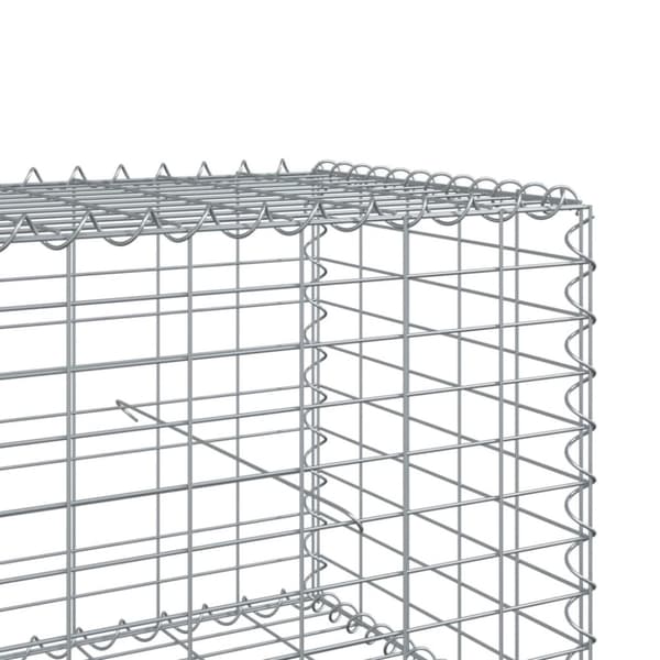 vidaXL gabionkurv med cover 100x100x50 cm galvaniseret jern