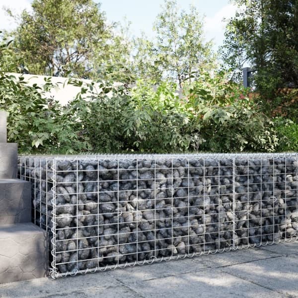 vidaXL gabionkurv med cover 100x100x50 cm galvaniseret jern
