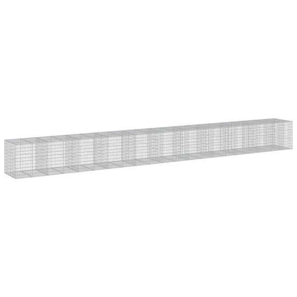 vidaXL gabionkurv med cover 1050x100x100 cm galvaniseret jern