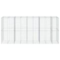 Miniatyrbillede 4 af 8: vidaXL gabionkurv med cover 450x100x200 cm galvaniseret jern