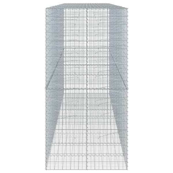 vidaXL gabionkurv med cover 450x100x200 cm galvaniseret jern