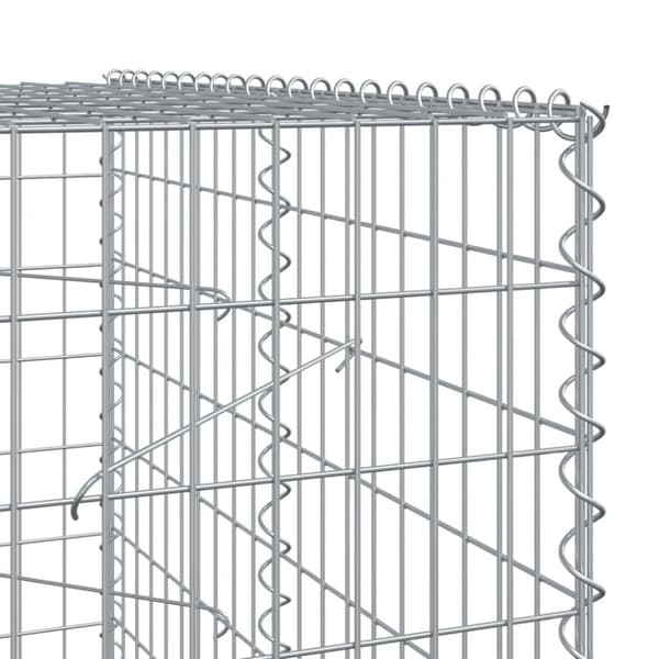 vidaXL gabionkurv med cover 450x100x200 cm galvaniseret jern