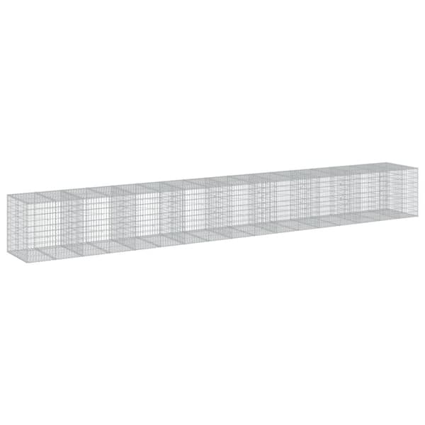 vidaXL Gabionkurv med deksel 950x100x100 cm galvanisert jern