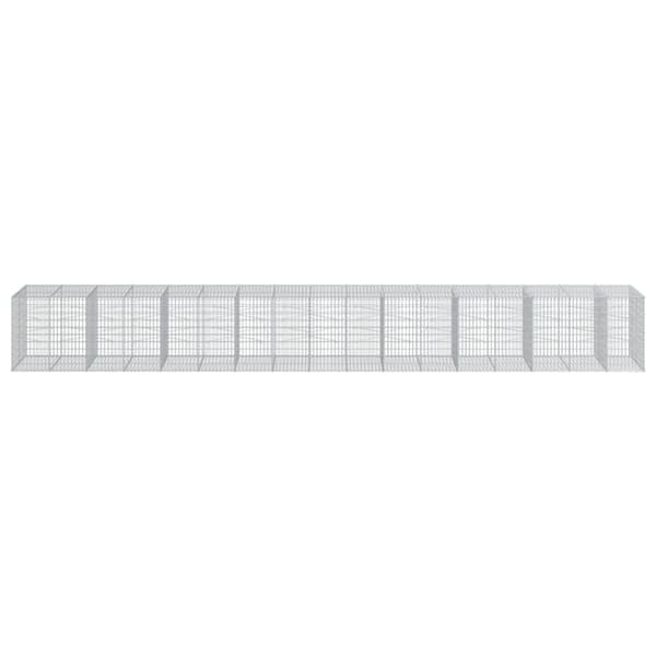vidaXL Gabionkurv med deksel 950x100x100 cm galvanisert jern