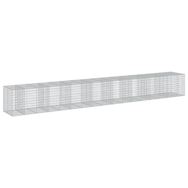 vidaXL Gabionkurv med deksel 950x100x100 cm galvanisert jern
