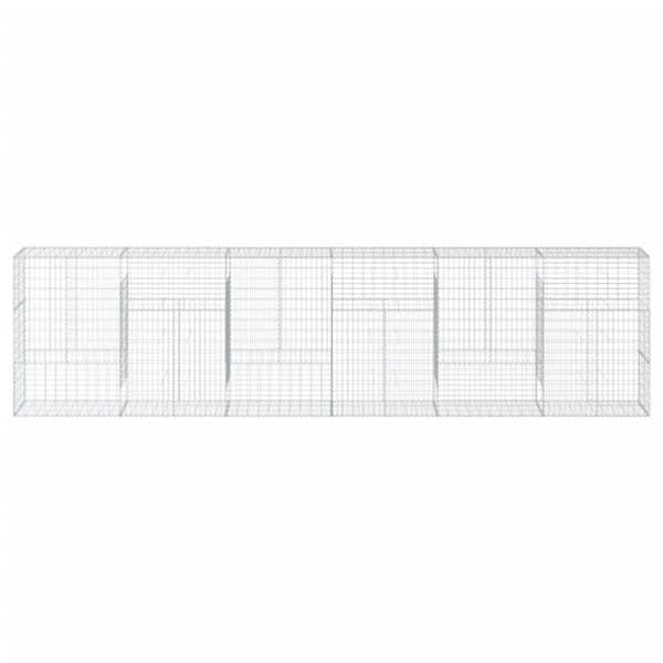 vidaXL Gabionkurv med deksel 600x50x150 cm galvanisert jern