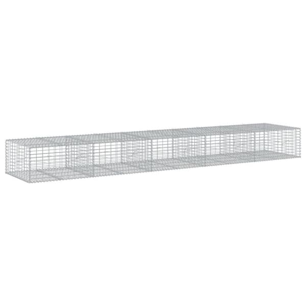 vidaXL Gabionkurv med deksel 500x100x50 cm galvanisert jern
