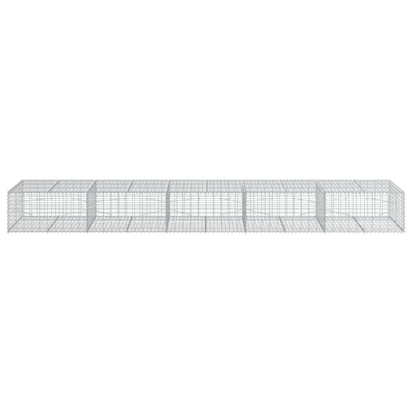 vidaXL Gabionkurv med deksel 500x100x50 cm galvanisert jern