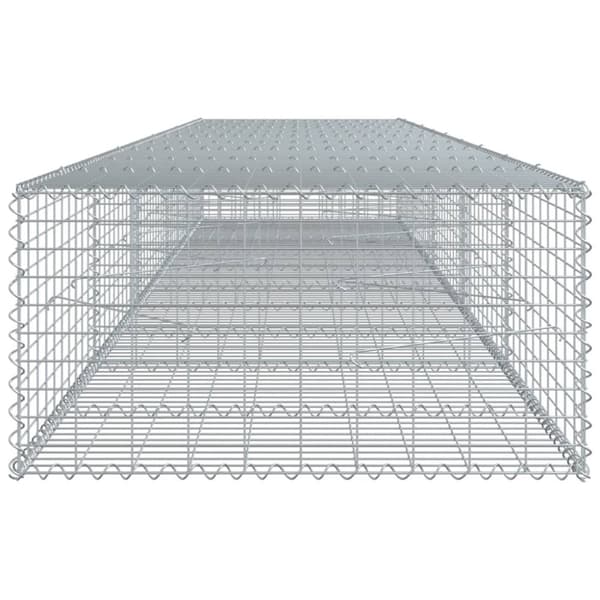 vidaXL Gabionkurv med deksel 500x100x50 cm galvanisert jern