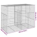 Miniatyrbilde 8 av 8: vidaXL Gabionkurv med deksel 200x100x150 cm galvanisert jern