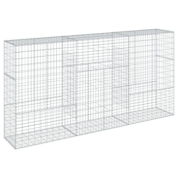 vidaXL Gabionkurv med deksel 300x50x150 cm galvanisert jern