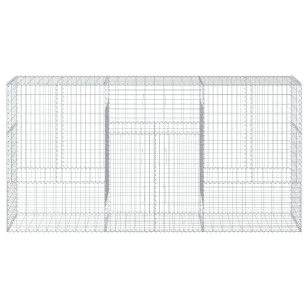 vidaXL Gabionkurv med deksel 300x50x150 cm galvanisert jern