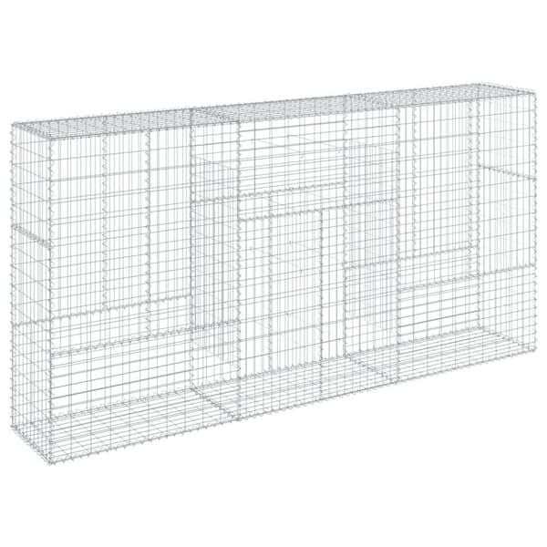 vidaXL Gabionkurv med deksel 300x50x150 cm galvanisert jern