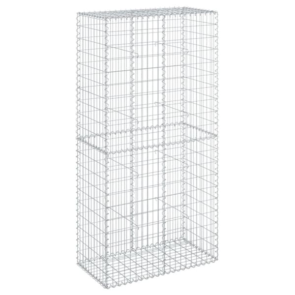 vidaXL gabionkurv med cover 100x50x200 cm galvaniseret jern
