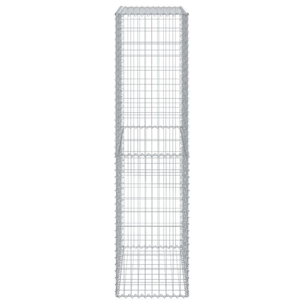 vidaXL gabionkurv med cover 100x50x200 cm galvaniseret jern