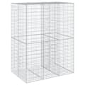 Miniatyrbillede 3 af 8: vidaXL gabionkurv med cover 150x100x200 cm galvaniseret jern