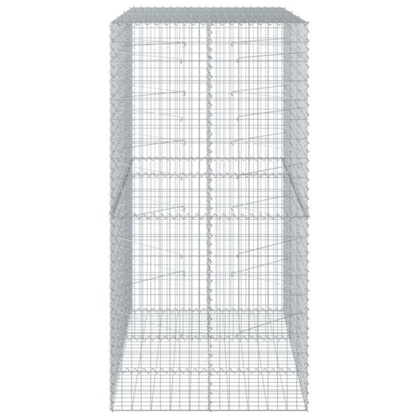 vidaXL gabionkurv med cover 150x100x200 cm galvaniseret jern