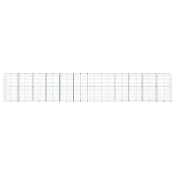 vidaXL Kivikori katolla 1200x100x200 cm galvanoitu rauta