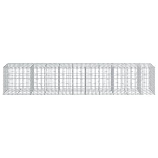 vidaXL Gabionkurv med deksel 550x100x100 cm galvanisert jern