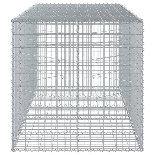 vidaXL Gabionkurv med deksel 250x100x100 cm galvanisert jern