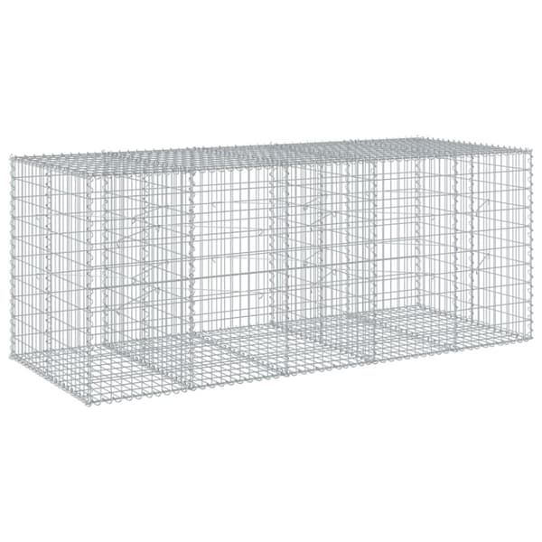 vidaXL Gabionkurv med deksel 250x100x100 cm galvanisert jern