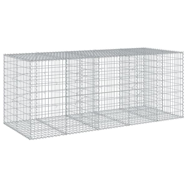vidaXL Gabionkurv med deksel 250x100x100 cm galvanisert jern