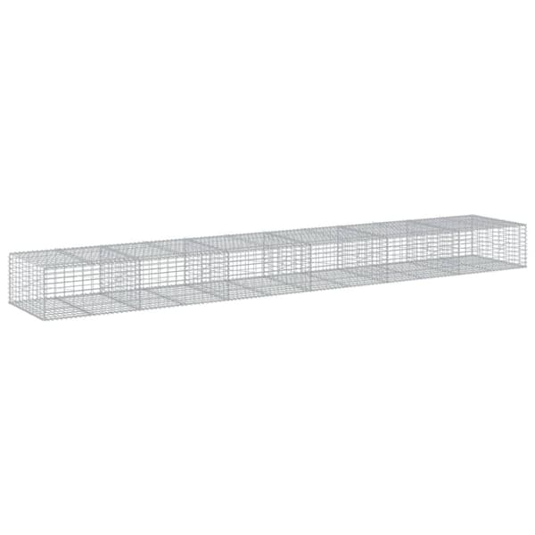vidaXL Kivikori katolla 600x100x50 cm galvanoitu rauta