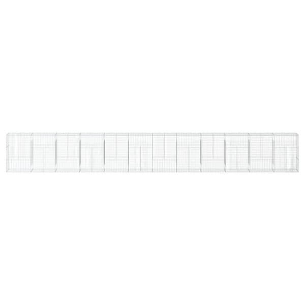vidaXL gabionkurv med cover 1200x50x150 cm galvaniseret jern