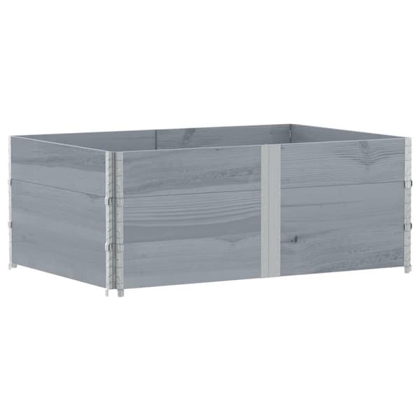 vidaXL Odlingslåda grå 150x100 cm massivt furuträ