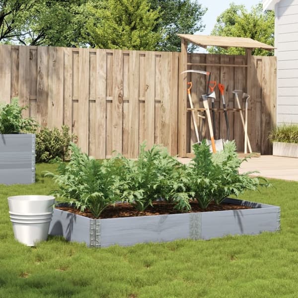 vidaXL plantekasse 150x100 cm massivt fyrretræ grå