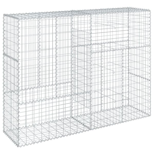 vidaXL Gabionkurv med deksel 200x50x150 cm galvanisert jern