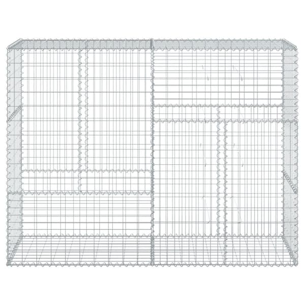 vidaXL Gabionkurv med deksel 200x50x150 cm galvanisert jern