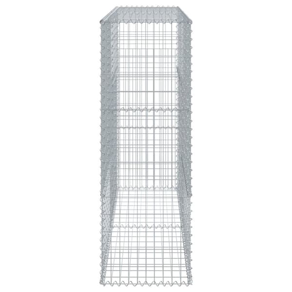 vidaXL Gabionkurv med deksel 200x50x150 cm galvanisert jern