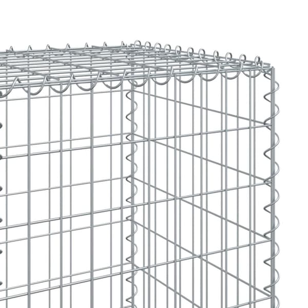 vidaXL Gabionkurv med deksel 200x50x150 cm galvanisert jern