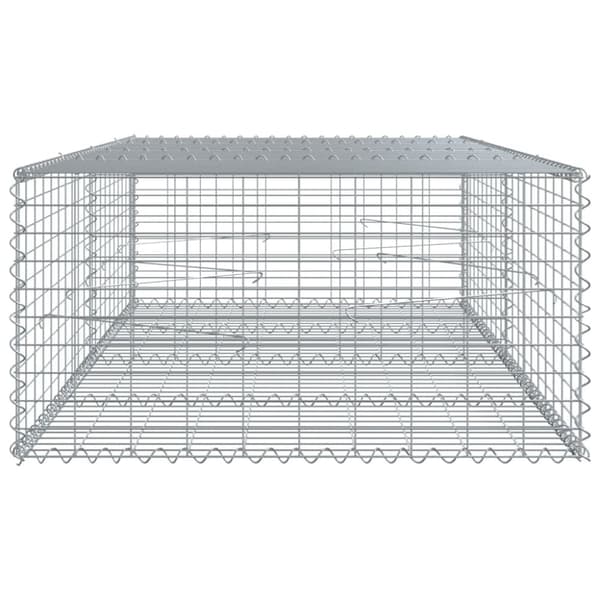 vidaXL gabionkurv med cover 200x100x50 cm galvaniseret jern