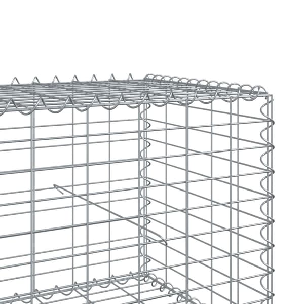 vidaXL gabionkurv med cover 200x100x50 cm galvaniseret jern