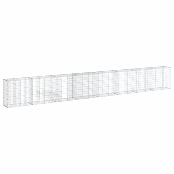 vidaXL gabionkurv med cover 800x50x100 cm galvaniseret jern