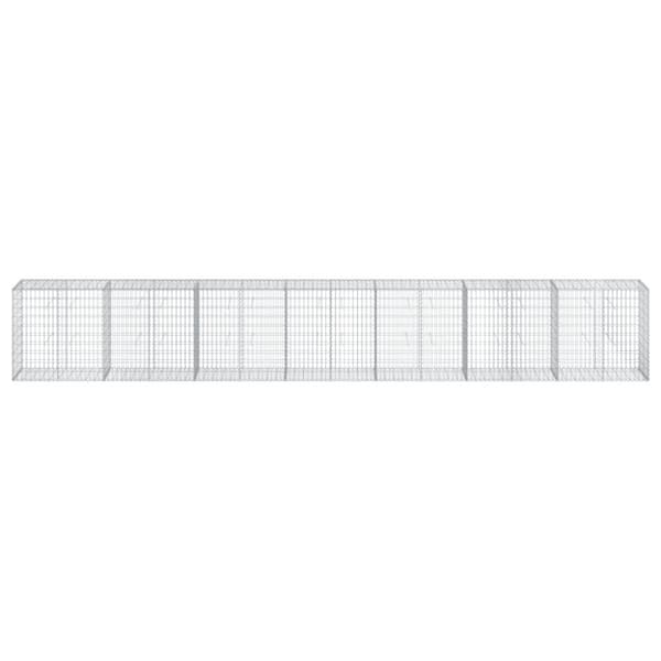 vidaXL gabionkurv med cover 700x50x100 cm galvaniseret jern
