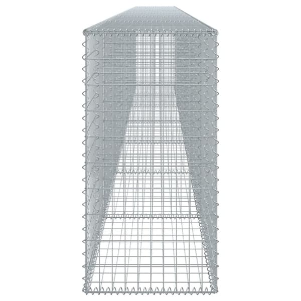 vidaXL gabionkurv med cover 700x50x100 cm galvaniseret jern