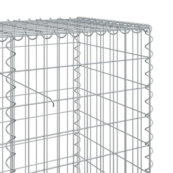 vidaXL gabionkurv med cover 1200x50x100 cm galvaniseret jern