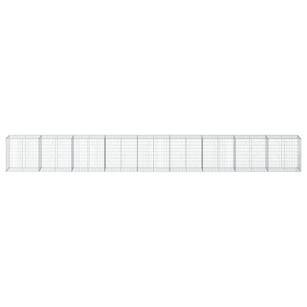 vidaXL gabionkurv med cover 900x50x100 cm galvaniseret jern