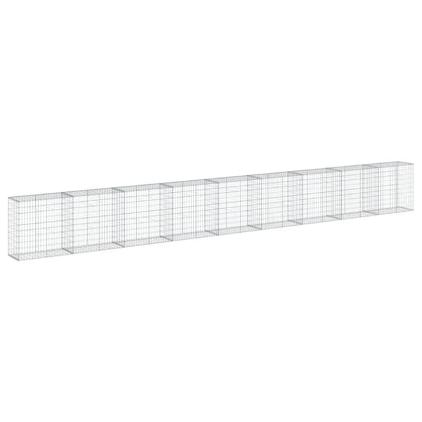 vidaXL gabionkurv med cover 900x50x100 cm galvaniseret jern