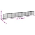 Miniatyrbillede 8 af 8: vidaXL gabionkurv med cover 900x50x100 cm galvaniseret jern