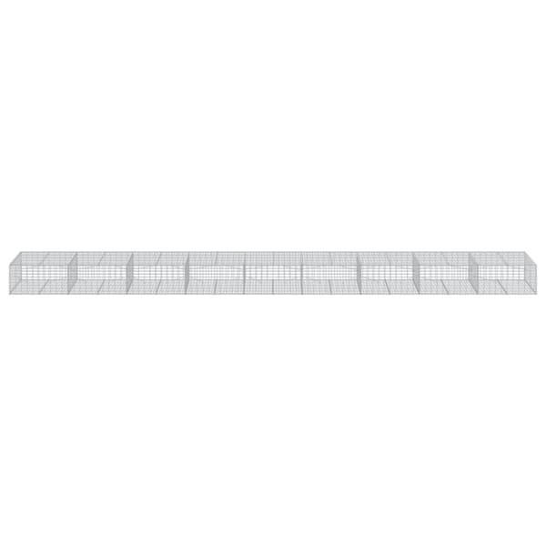 vidaXL Gabionkurv med deksel 900x100x50 cm galvanisert jern